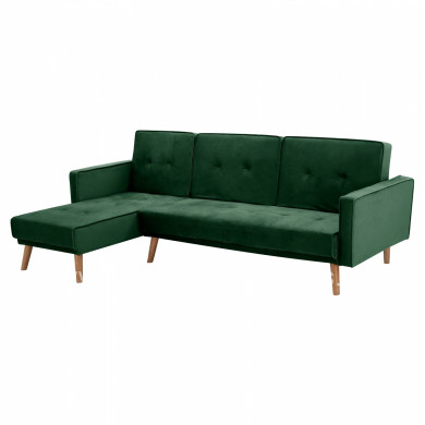 REVERSIBLE CORNER SOFA-BED TALIA HM3153.03 VELVET IN GREEN 267x153x85cm