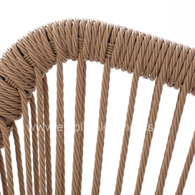 ΠΟΛΥΘΡΟΝΑ ΑΛΟΥΜΙΝΙΟΥ NOJO HM5771.02 ΓΚΡΙ ΜΕ P.E.TWIST RATTAN ΜΠΕΖ 55x63x82Y εκ.