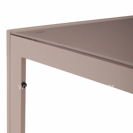 ΤΡΑΠΕΖΙ ΜΕΤΑΛΛΙΚΟ OFER ΟΡΘΟΓΩΝΙΟ ΚΑΠΟΥΤΣΙΝΟ ΜΕ ΓΥΑΛΙ ΚΑΠΟΥΤΣΙΝΟ 150X90Χ75Υεκ. HM5767.04