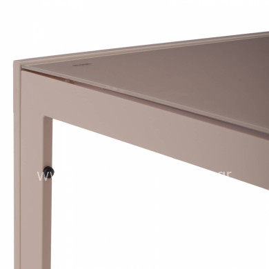 ΤΡΑΠΕΖΙ ΜΕΤΑΛΛΙΚΟ OFER ΟΡΘΟΓΩΝΙΟ ΚΑΠΟΥΤΣΙΝΟ ΜΕ ΓΥΑΛΙ ΚΑΠΟΥΤΣΙΝΟ 150X90Χ75Υεκ. HM5767.04