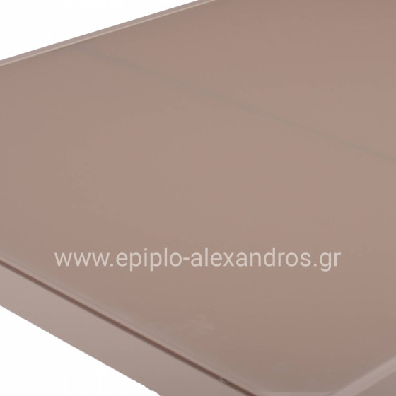 ΤΡΑΠΕΖΙ ΜΕΤΑΛΛΙΚΟ OFER ΟΡΘΟΓΩΝΙΟ ΚΑΠΟΥΤΣΙΝΟ ΜΕ ΓΥΑΛΙ ΚΑΠΟΥΤΣΙΝΟ 150X90Χ75Υεκ. HM5767.04