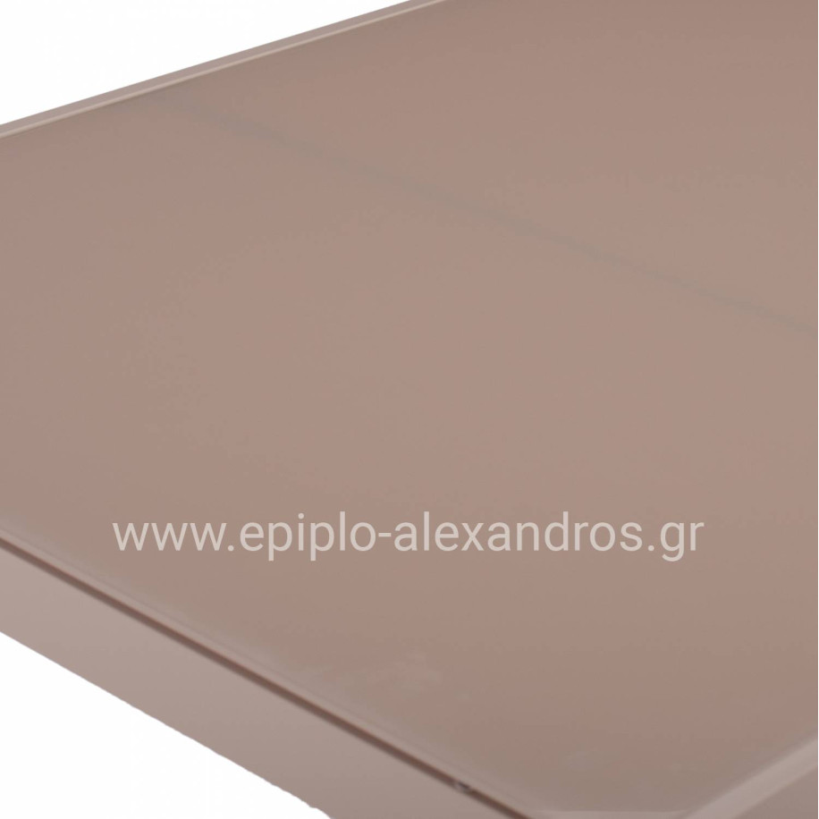 ΤΡΑΠΕΖΙ ΜΕΤΑΛΛΙΚΟ OFER ΟΡΘΟΓΩΝΙΟ ΚΑΠΟΥΤΣΙΝΟ ΜΕ ΓΥΑΛΙ ΚΑΠΟΥΤΣΙΝΟ 150X90Χ75Υεκ. HM5767.04