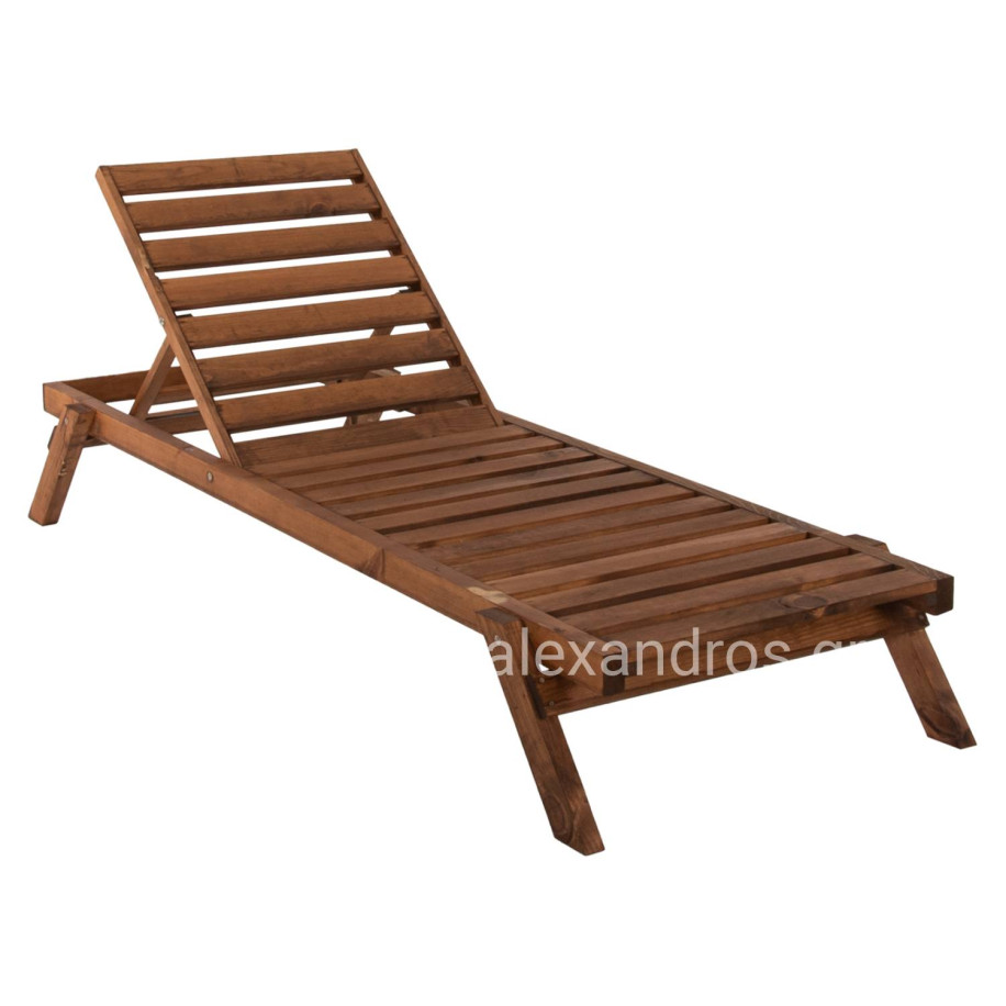 PROFESSIONAL SUNBED HM11431.01 FIR WOOD IN WALNUT SHADE 72x196x29-84H cm.