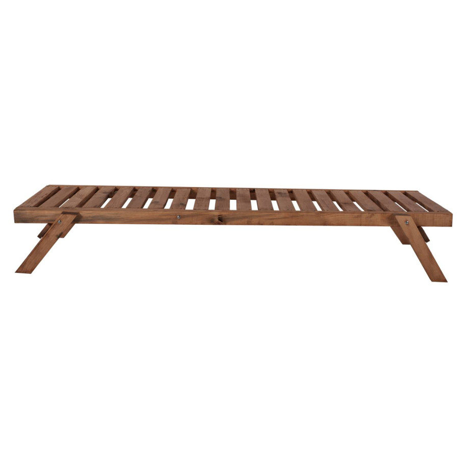 PROFESSIONAL SUNBED HM11431.01 FIR WOOD IN WALNUT SHADE 72x196x29-84H cm.