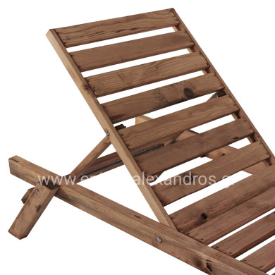 PROFESSIONAL SUNBED HM11431.01 FIR WOOD IN WALNUT SHADE 72x196x29-84H cm.