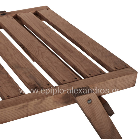 PROFESSIONAL SUNBED HM11431.01 FIR WOOD IN WALNUT SHADE 72x196x29-84H cm.