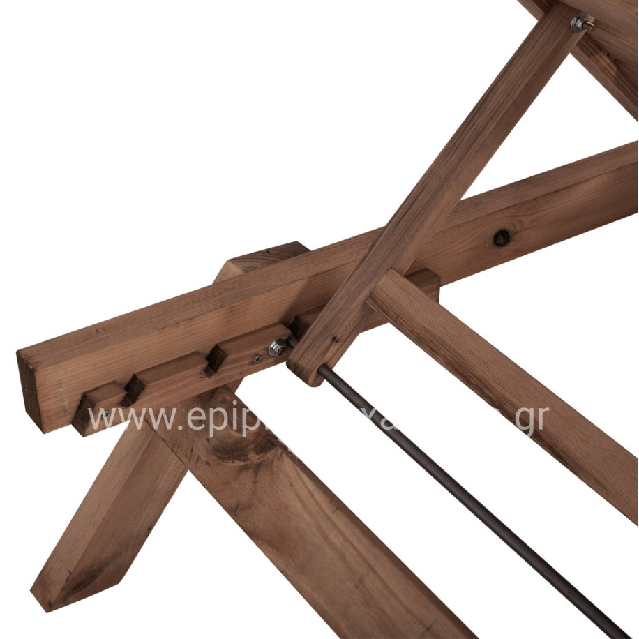 PROFESSIONAL SUNBED HM11431.01 FIR WOOD IN WALNUT SHADE 72x196x29-84H cm.