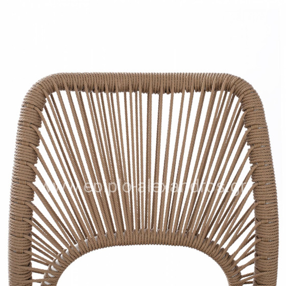 WHITE ALUMINUM CHAIR WITH PE ROPE BEIGE HM5770.01 45x63x82Y cm.
