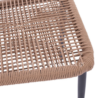 ΚΑΡΕΚΛΑ ΑΛΟΥΜΙΝΙΟΥ ΓΚΡΙ ΜΕ P.E.TWIST RATTAN ΜΠΕΖ HM5770.02 45x63x82Υ εκ.