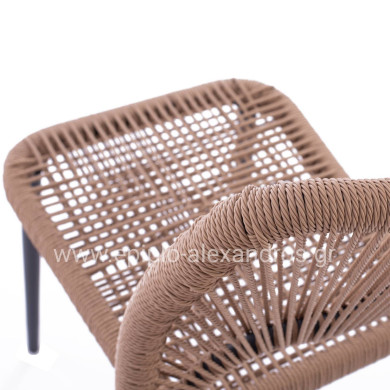 ΚΑΡΕΚΛΑ ΑΛΟΥΜΙΝΙΟΥ ΓΚΡΙ ΜΕ P.E.TWIST RATTAN ΜΠΕΖ HM5770.02 45x63x82Υ εκ.
