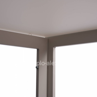 METALLIC TABLE ICE WHITE WITH GLASS HM5767.03 150X90Χ75cm.