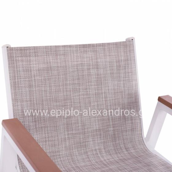 ΣΚΑΜΠΟ ΜΠΑΡ ΑΛΟΥΜΙΝΙΟΥ ΛΕΥΚΟ ΜΕ POLYWOOD 52 x 58 x 108 εκ. HM5790.01