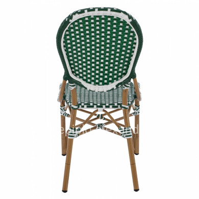 ALUMINUM CHAIR BAMBOO LOOK WITH WICKER GREEN WHITE HM5792.01 47x55x98 cm.