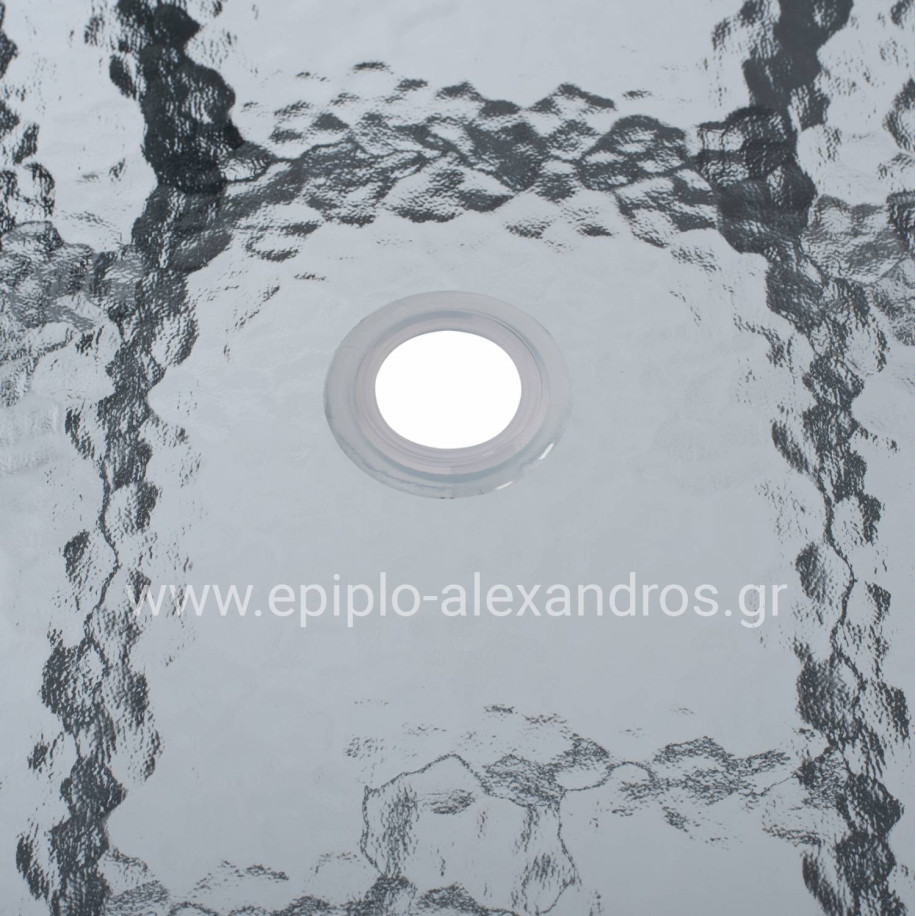 OUTDOOR TABLE BRAVO GREY METAL GLASS TOP WITH UMBRELLA HOLE 120Χ70Χ72Hcm.HM5021.11