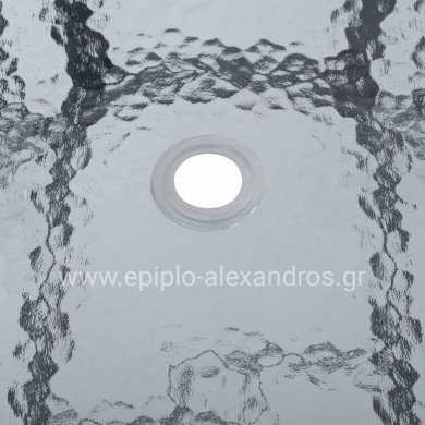 OUTDOOR TABLE BRAVO GREY METAL GLASS TOP WITH UMBRELLA HOLE 120Χ70Χ72Hcm.HM5021.11