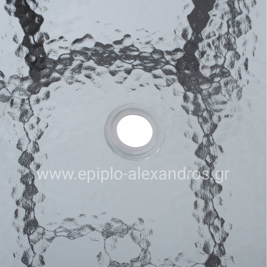 OUTDOOR TABLE BROWN METAL GLASS TOP WITH UMBRELLA HOLE 120Χ70Χ72Hcm.HM5021.12