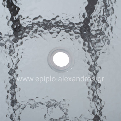 OUTDOOR TABLE BROWN METAL GLASS TOP WITH UMBRELLA HOLE 120Χ70Χ72Hcm.HM5021.12