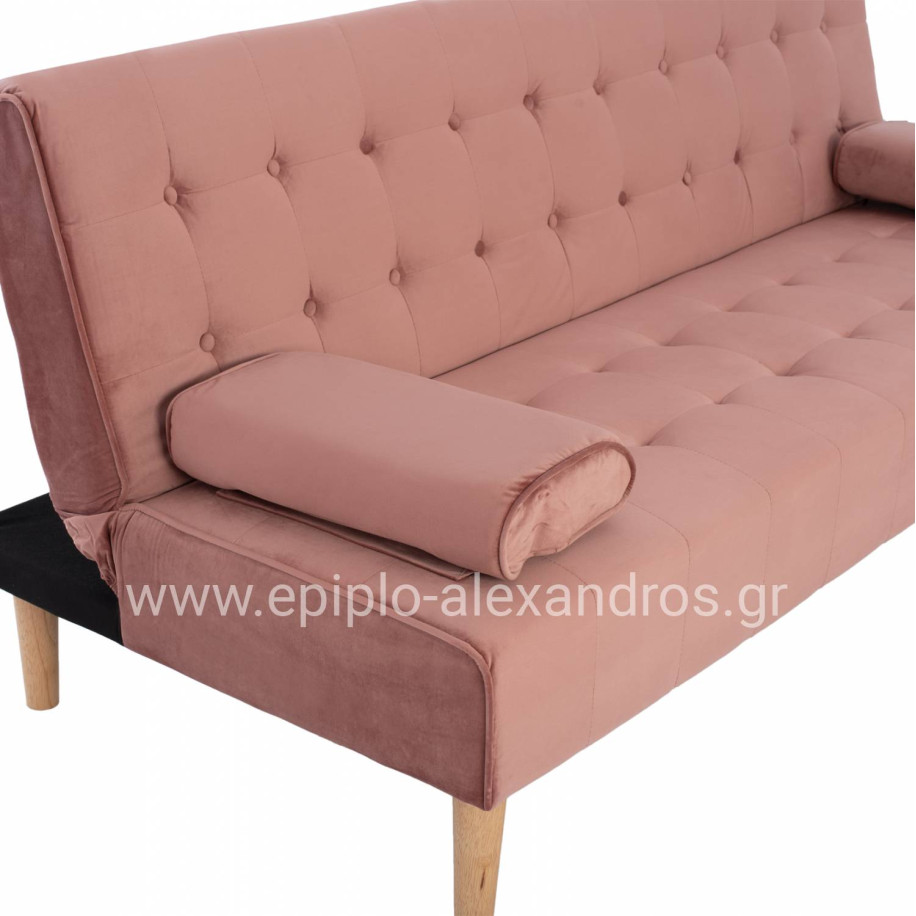 SOFA BED WANDA HM3149.12 WITH VELVET DUSTY PINK 188X83X83Y cm.