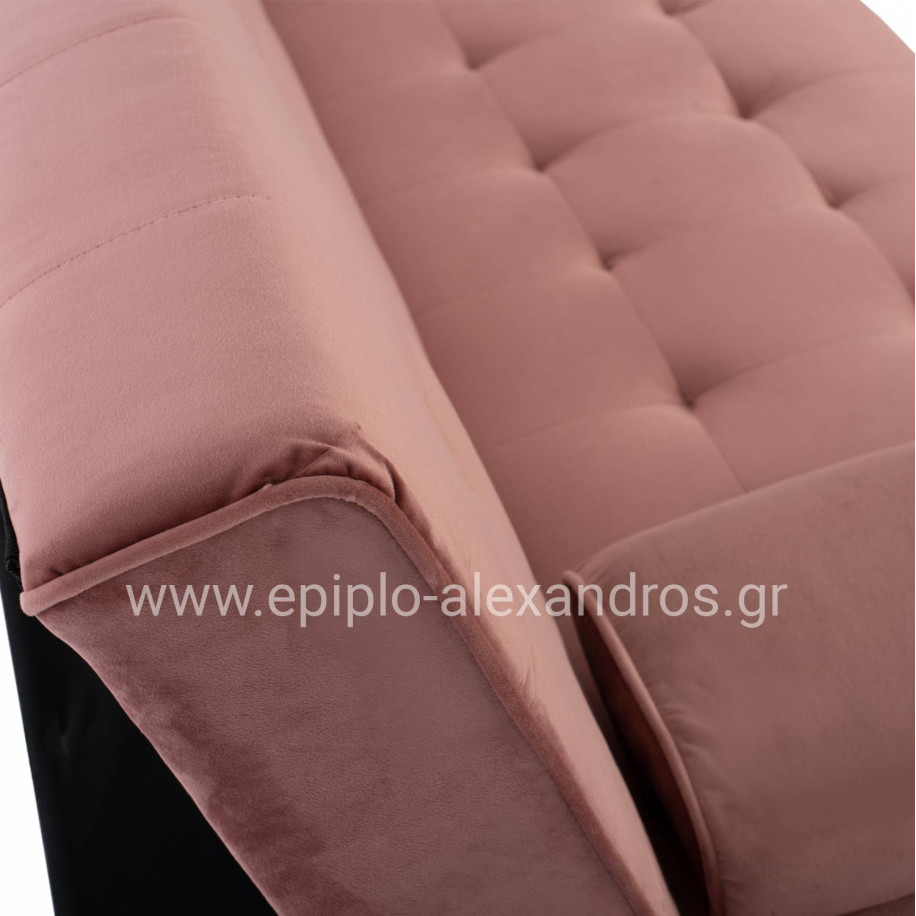 SOFA BED WANDA HM3149.12 WITH VELVET DUSTY PINK 188X83X83Y cm.