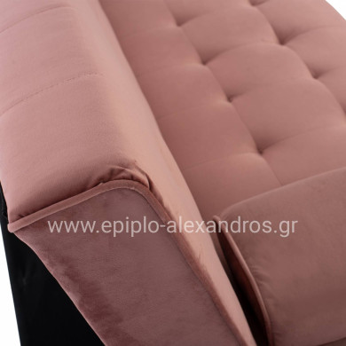 SOFA BED WANDA HM3149.12 WITH VELVET DUSTY PINK 188X83X83Y cm.