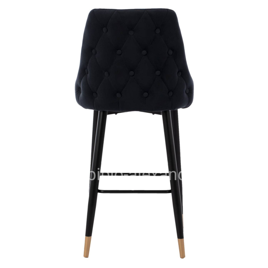 SERENITY BAR STOOL ΗΜ8519.04 BLACK VELVET WITH METAL FRAME 53x48x110 cm.