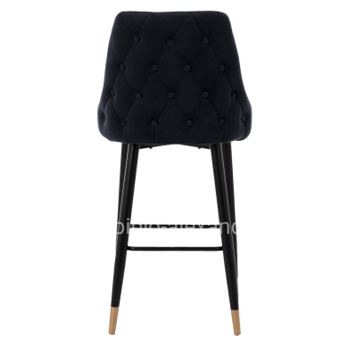 SERENITY BAR STOOL ΗΜ8519.04 BLACK VELVET WITH METAL FRAME 53x48x110 cm.