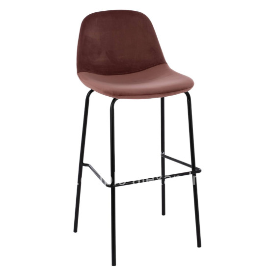 VINCENT STOOL VELVET DUSTY PINK AND METAL FRAME HM8579.12 56,5Χ47Χ106 cm.