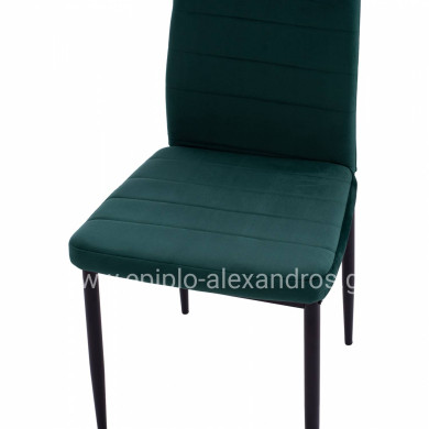 METAL CHAIR HM0037.33 GREEN VELVET WITH METAL FRAME K/D