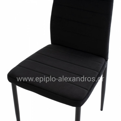 METAL CHAIR HM0037.34 BLACK VELVET WITH METAL FRAME K/D