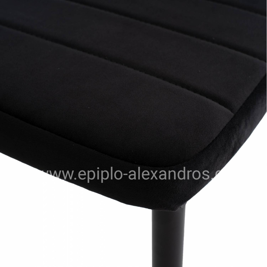 METAL CHAIR HM0037.34 BLACK VELVET WITH METAL FRAME K/D