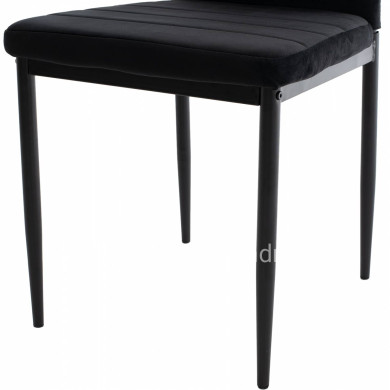 METAL CHAIR HM0037.34 BLACK VELVET WITH METAL FRAME K/D