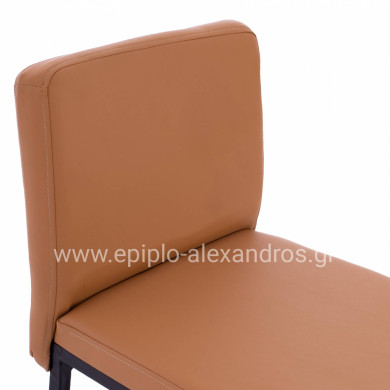 METAL STOOL WITH LEATHER TAN HM5801 40x46x86Y cm.