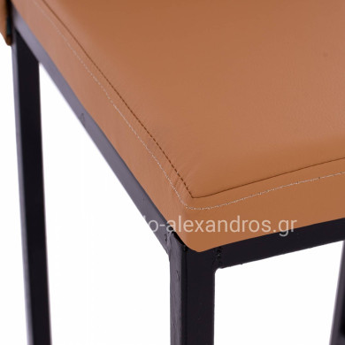 METAL STOOL WITH LEATHER TAN HM5801 40x46x86Y cm.