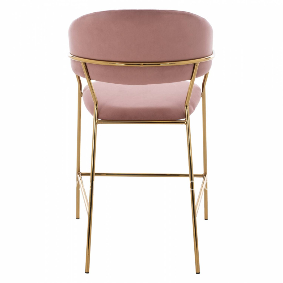 MEDIUM HEIGHT STOOL HM8734.02 VELVET DUSTY PINK GOLDEN FRAME 60x55x100Y cm.