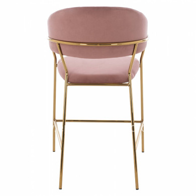 MEDIUM HEIGHT STOOL HM8734.02 VELVET DUSTY PINK GOLDEN FRAME 60x55x100Y cm.