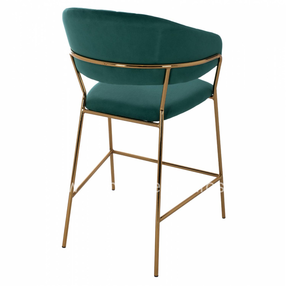 MEDIUM HEIGHT STOOL HM8734.03 GREEN VELVET GOLDEN FRAME 60x55x100Y cm.