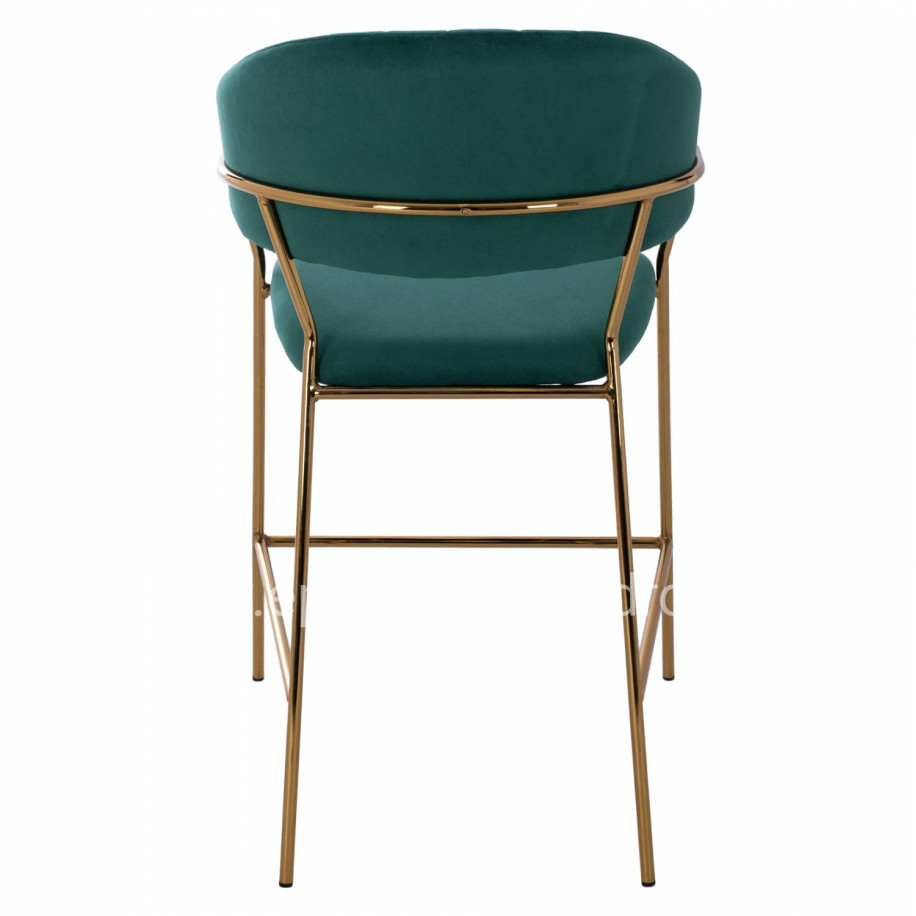 MEDIUM HEIGHT STOOL HM8734.03 GREEN VELVET GOLDEN FRAME 60x55x100Y cm.