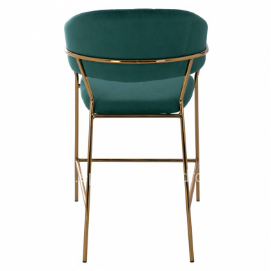 MEDIUM HEIGHT STOOL HM8734.03 GREEN VELVET GOLDEN FRAME 60x55x100Y cm.