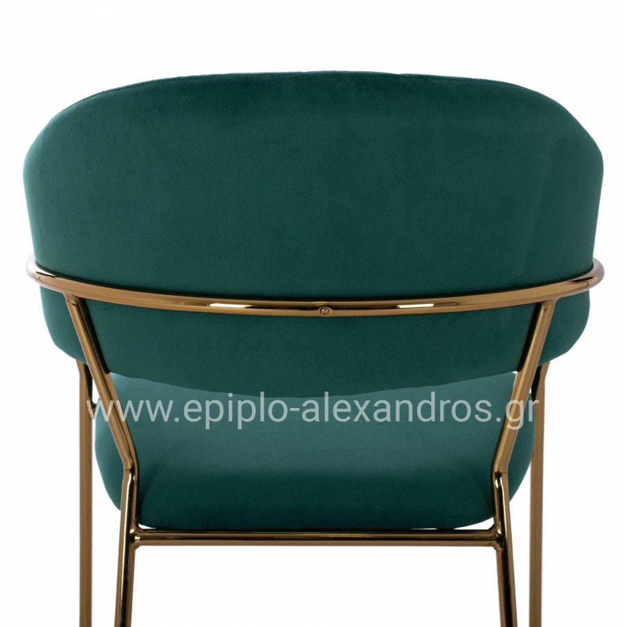 MEDIUM HEIGHT STOOL HM8734.03 GREEN VELVET GOLDEN FRAME 60x55x100Y cm.