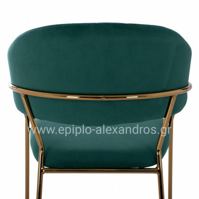 MEDIUM HEIGHT STOOL HM8734.03 GREEN VELVET GOLDEN FRAME 60x55x100Y cm.