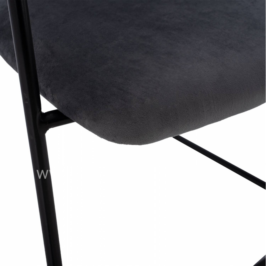 MEDIUM HEIGHT STOOL HM8735.01 GRAY VELVET WITH METAL FRAME 54x58x95Y cm.