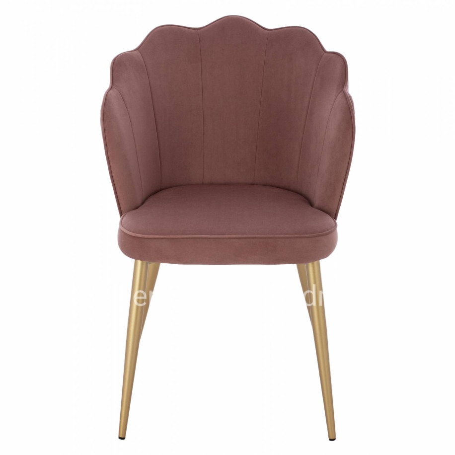 CHAIR HM8737.02 VELVET DUSTY PINK WITH METAL GOLD FRAME 48x48x85 cm.
