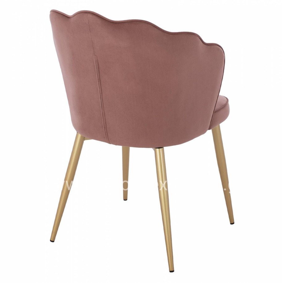 CHAIR HM8737.02 VELVET DUSTY PINK WITH METAL GOLD FRAME 48x48x85 cm.