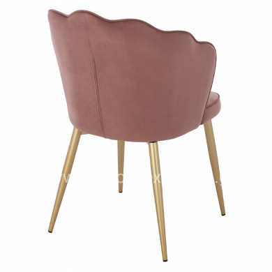 CHAIR HM8737.02 VELVET DUSTY PINK WITH METAL GOLD FRAME 48x48x85 cm.