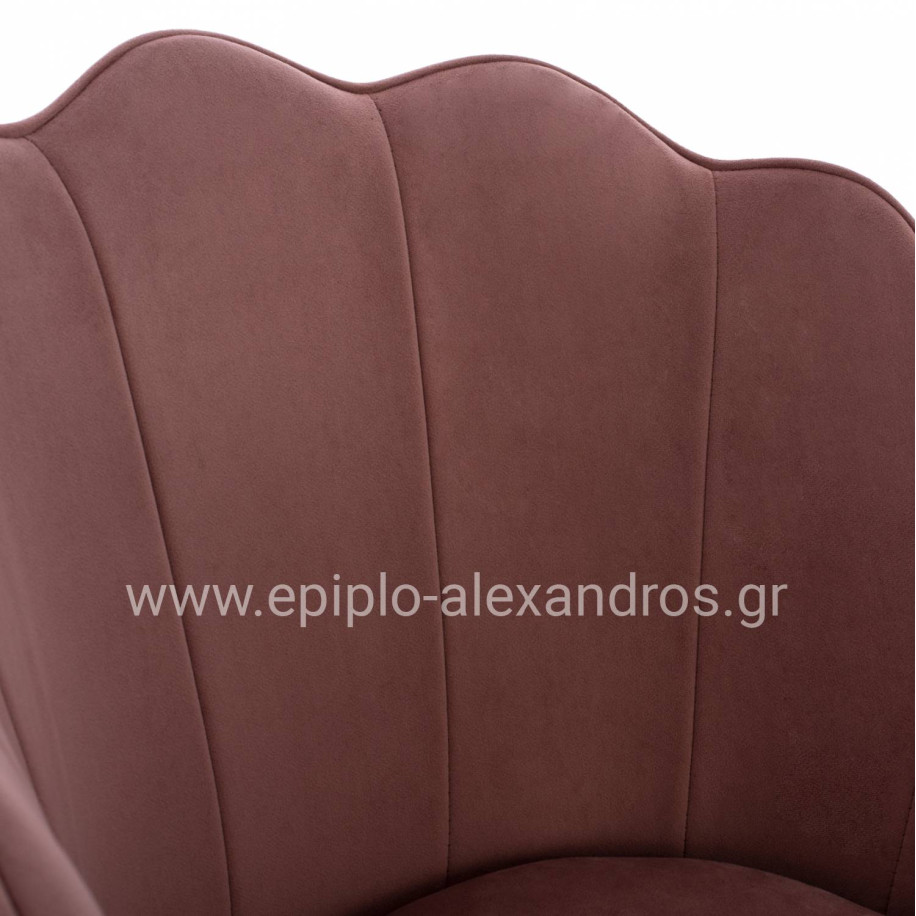 CHAIR HM8737.02 VELVET DUSTY PINK WITH METAL GOLD FRAME 48x48x85 cm.