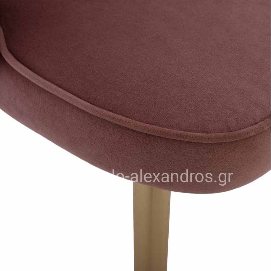 CHAIR HM8737.02 VELVET DUSTY PINK WITH METAL GOLD FRAME 48x48x85 cm.