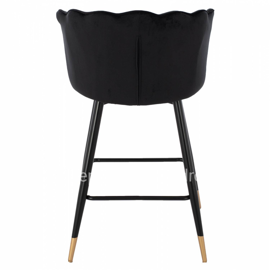 MEDIUM HEIGHT STOOL HM8736.04 BLACK VELVET WITH METAL FRAME 50x50x90 cm.