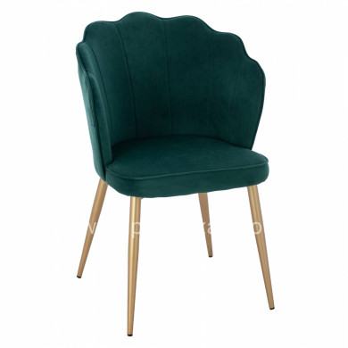 CHAIR HM8737.03 VELVET GREEN WITH METAL GOLD FRAME 57.5x57.5x85 cm.