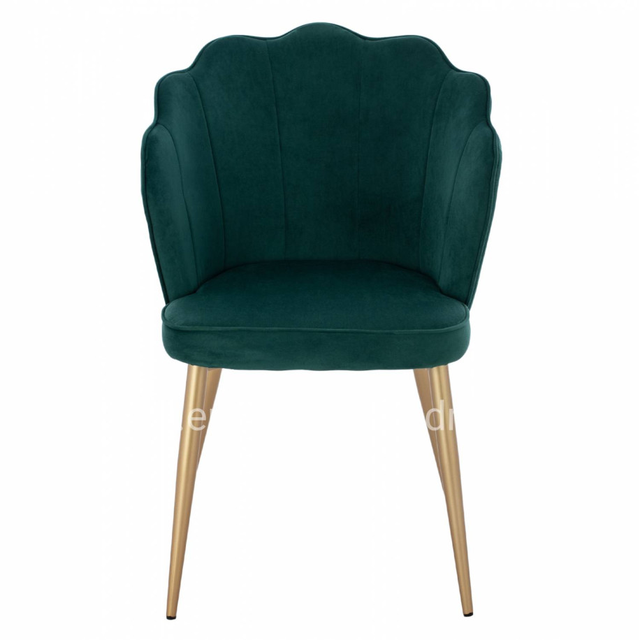 CHAIR HM8737.03 VELVET GREEN WITH METAL GOLD FRAME 57.5x57.5x85 cm.