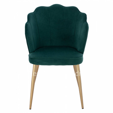 CHAIR HM8737.03 VELVET GREEN WITH METAL GOLD FRAME 57.5x57.5x85 cm.